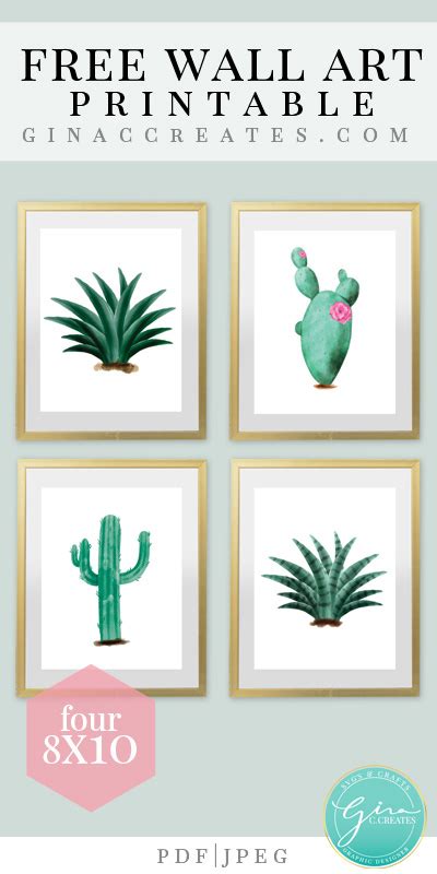 Cactus Wall Art | Free Printable – Gina C. Creates