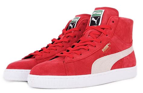 PUMA Red / White SUEDE Lace Up MID CLASSIC HIGH TOP Sneakers SHOES New in Box 8