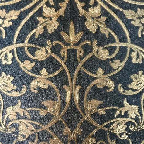 8545-03 Navy Blue Gold Damask Wallpaper – wallcoveringsmart