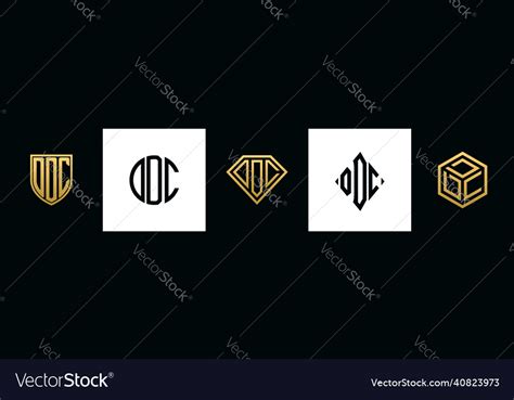 Initial letters ddc logo designs bundle Royalty Free Vector