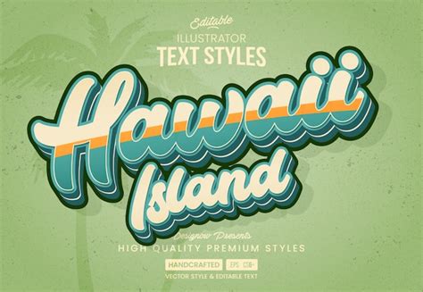 Premium Vector | Hawaiian Vintage Text Style