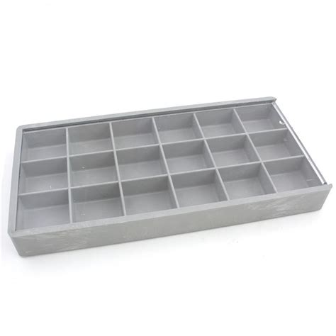 18 Compartment Plastic Tray Organizer with Clear Locking Sliding Lid for Parts, Stones or ...