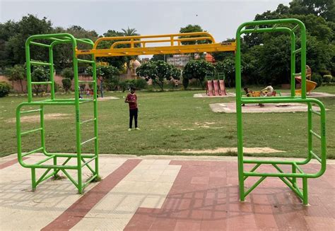 Mild Steel Green and Yellow Kids Playground Climber, Size: 10 X 6 Feet ...