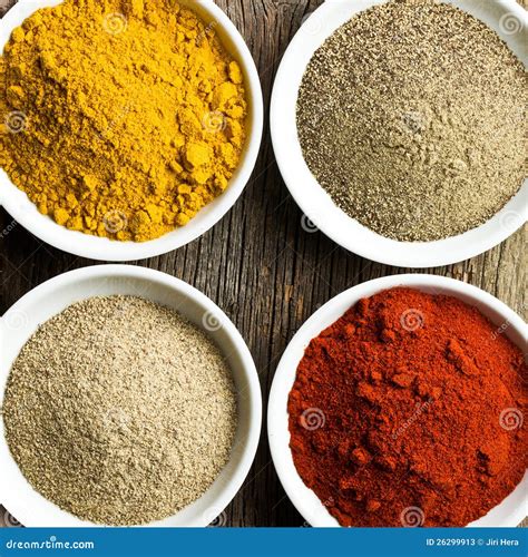 Various colored spices stock image. Image of kitchen - 26299913