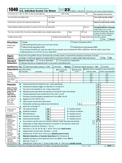 Irs 1040 form 2023: Fill out & sign online | DocHub