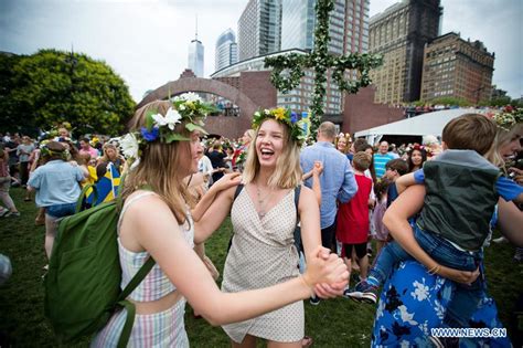 Annual Swedish Midsummer Festival celebrated in Manhattan, New York ...