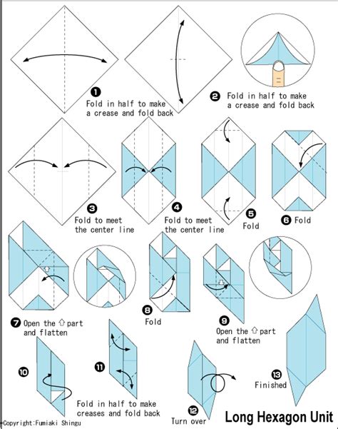 Origami Hexagon Unit Of Cube instructions - Easy Origami instructions For Kids