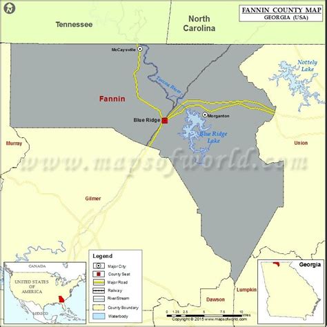 Fannin County Map, Map of Fannin County Georgia | County map, Fannin, Map