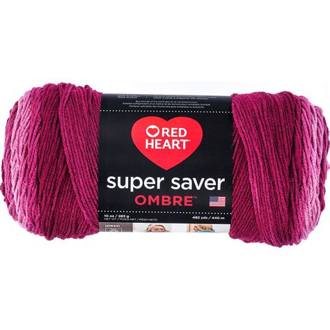 Red Heart Super Saver Ombre Yarn (Anemone), Pink, Coats Yarn | Ombre yarn, Crochet blanket red ...