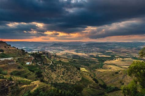 Wonderful Sicilian Landscape at Sunset during a Cloudy Day, Mazzarino ...