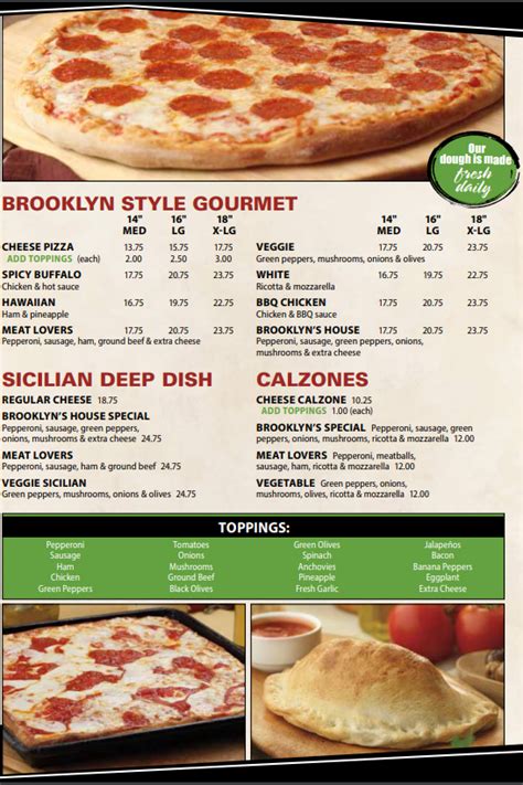 Menu – Brooklyn Pizza