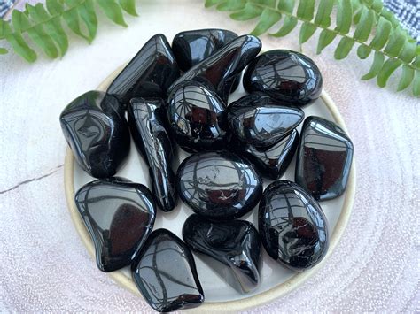 Black Tourmaline Crystal Tumble Stones | Protection Crystals