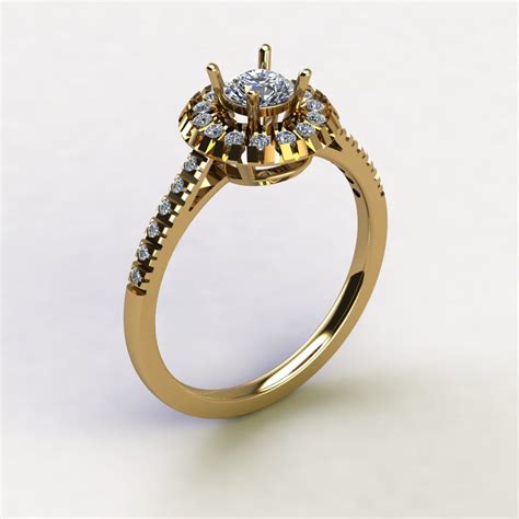 Ring solitaire halo Free 3D Model - .3dm .stl - Free3D