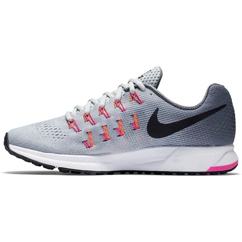 Nike Womens Air Zoom Pegasus 33 Running Shoes - Grey/Pink - Tennisnuts.com