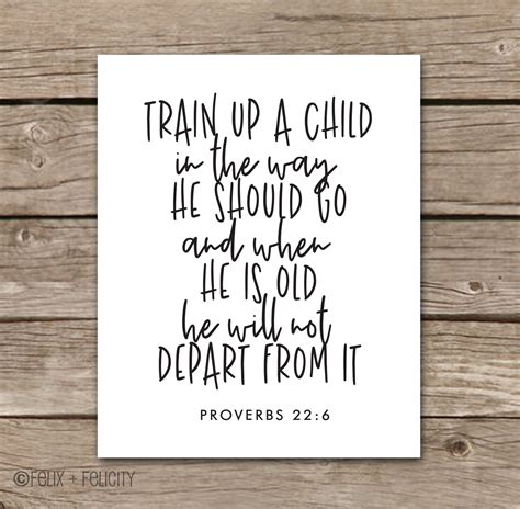 Printable Bible Verses Train Up A Child Wall Art Print | Etsy