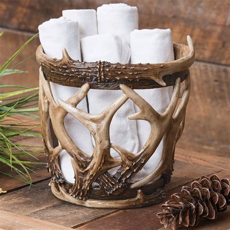 Woven Antler Basket | Deer antler decor, Hunting bathroom decor ...