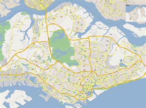 Large road map of Singapore | Singapore | Asia | Mapsland | Maps of the World