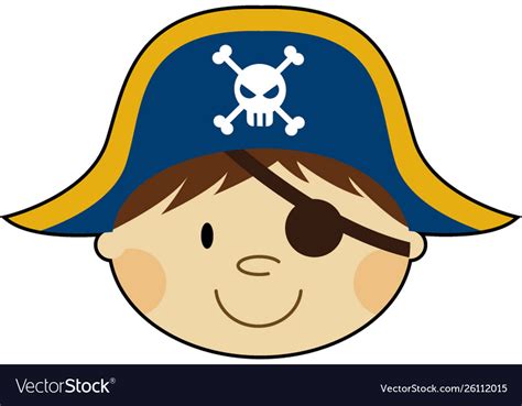 Cute cartoon eye patch pirate captain Royalty Free Vector