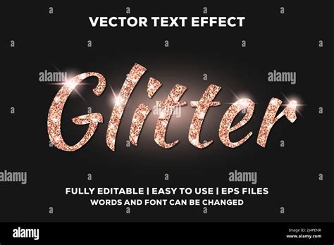 rose gold glitter text effect Stock Vector Image & Art - Alamy