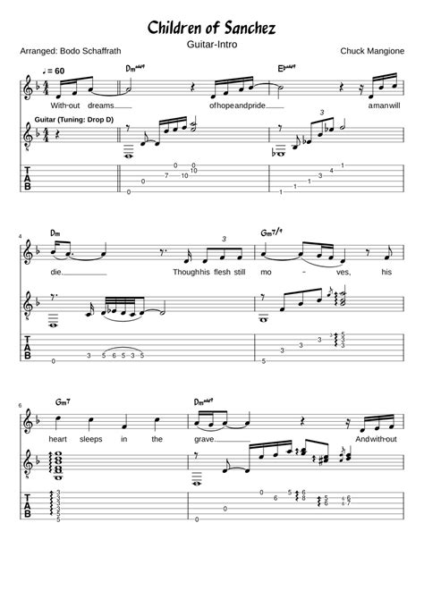 children of sanchez Sheet music for Vocals, Guitar (Solo) | Musescore.com