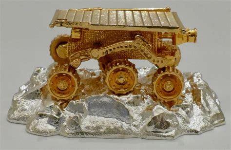 JPL MARS ROVER SOJOURNER GOLD PLATED MODEL MADE BY MATTEL IN 1996