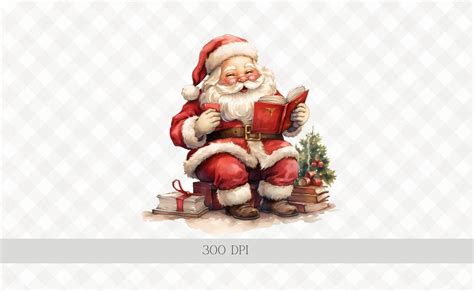 Santa Claus Reading Book Clipart Graphic by artstudiobyn · Creative Fabrica