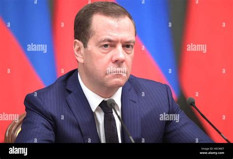 Russian Prime Minister Dmitry Medvedev during the annual cabinet Stock ...