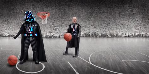 Darth Vader in a basketball jersey at a basketball | Stable Diffusion | OpenArt