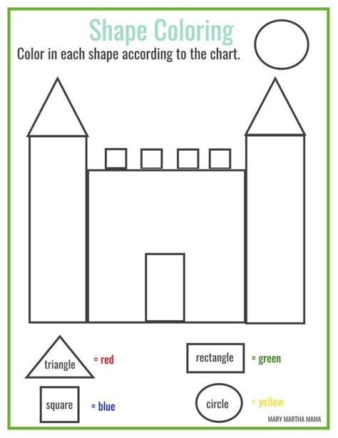 Free printable shape coloring printable | Shapes worksheet kindergarten ...