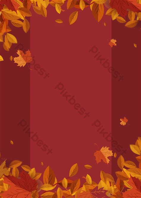 Autumn Leaves Red Background | PSD Free Download - Pikbest