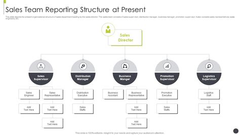 Sales Team Reporting Structure At Present Sales Best Practices Playbook | Presentation Graphics ...