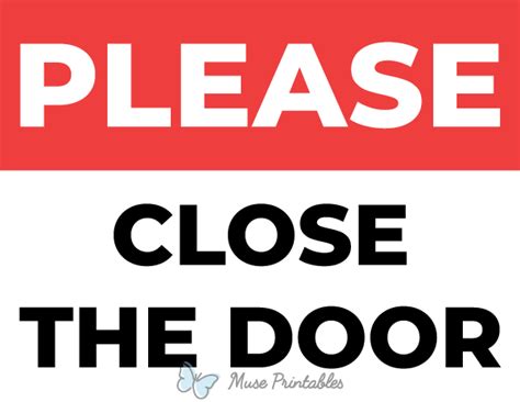 Printable Please Close the Door Sign