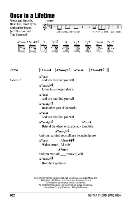 Once In A Lifetime by Talking Heads - Guitar Chords/Lyrics - Guitar ...