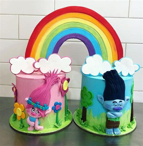 Cake For Days on Instagram: “•TROLLS!• Twins celebrating their 3rd ...