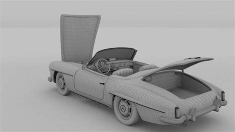 mercedes 190sl interior 3d obj