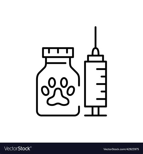 Pet medicine or vaccine icon pixel perfect Vector Image