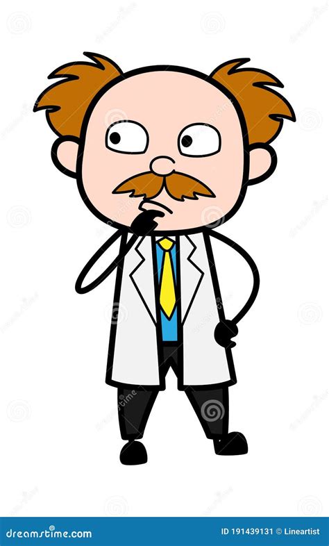 Cartoon Scientist Thinking Seriously Stock Photo | CartoonDealer.com #191439131