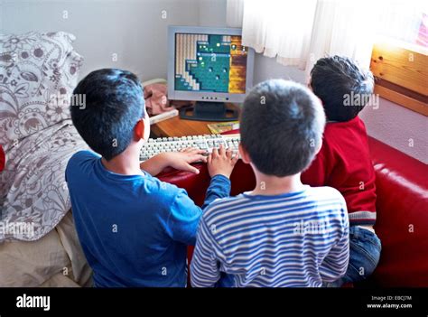 -Kids Playing Funny Games Stock Photo - Alamy