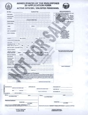 ARMED FORCES OF THE PHILIPPINES ID APPLICATION FORM ... - Fill and Sign Printable Template Online