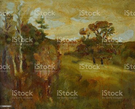 Landscape Oil Painting Impressionism Modern Stock Illustration ...