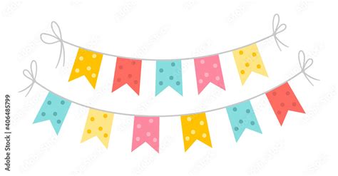 Vector rectangle flags for holidays decoration. Cute funny hanging carnival pennants ...