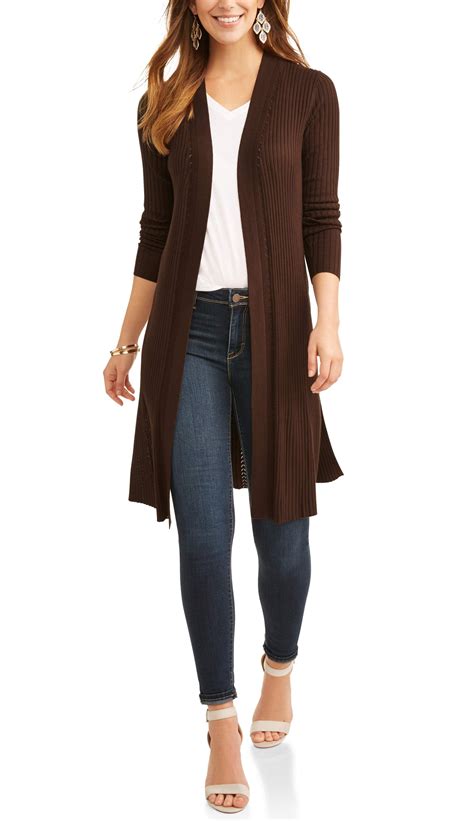 Time and Tru Women's Ribbed Duster Cardigan - Walmart.com