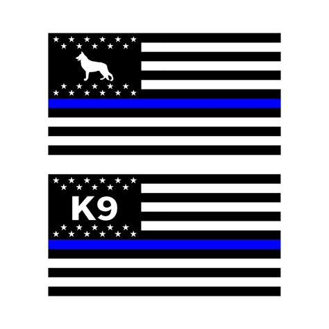 Thin Blue K9 Flag Decal,blue Line K9 Flag,police K9 Decal,k9 Flag Decal,blue Thin Line Decal ...