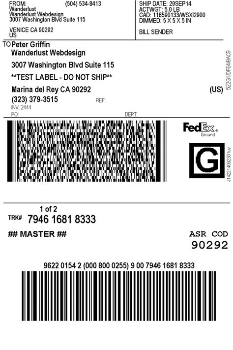 Fedex Printable Label