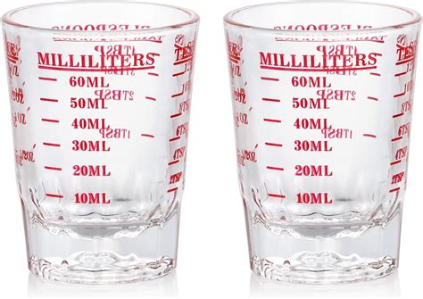 Amazon.com: DS. DISTINCTIVE STYLE 60 Milliliter Measuring Cup 2 Pieces Shot Glass Measuring Cup ...