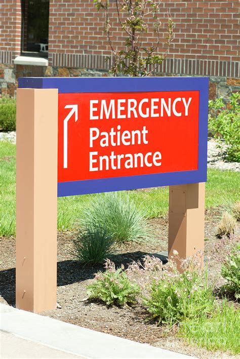 Emergency Entrance Sign At Hospital Photograph by Sherry Yates Young ...