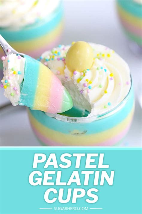 Pastel Rainbow Gelatin Cups - SugarHero