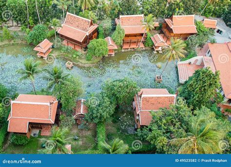 Top View of Ancient Thai Village in Bangkok Thailand Stock Photo ...