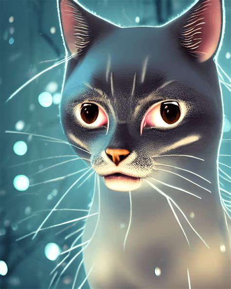 Unexpected Realistic CloseUp Fur SciFi Mini Cat Portrait · Creative Fabrica