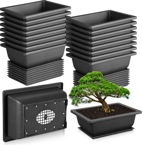 Amazon.com: Yuxung 48 Pcs 6.5 Inch Bonsai Training Pots Bulk, Plastic Rectangular Bonsai Tree ...